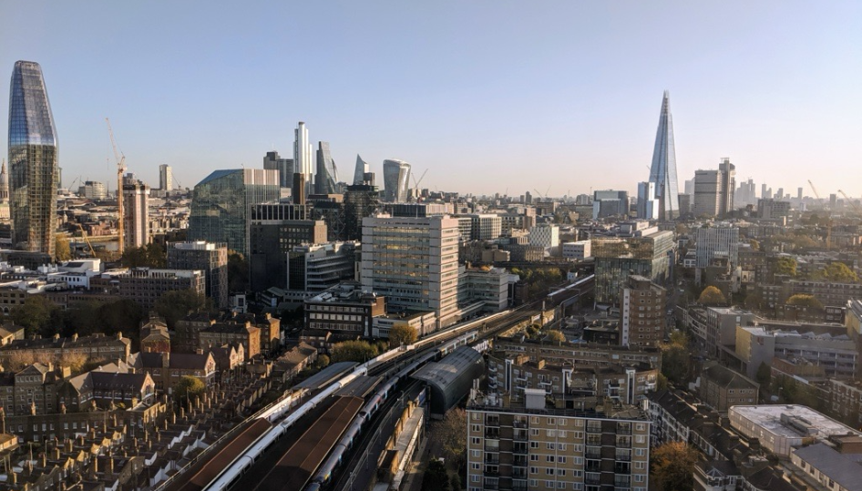 View of London at Sunrise.